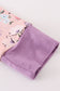 Purple floral print bamboo pajamas pants set