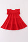 Red christmas sequin tiered girl dress