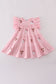 Pink christmas sequin tiered girl dress