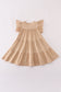Cream turkey sequin tiered ruffle dress