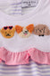 Purple puppy french knot stripe bloomer set