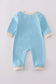 Blue puppy french knot romper