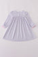 Purple puppy french knot stripe dress