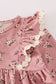 Floral corduroy lace ruffle pants set
