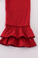 Floral corduroy lace ruffle pants set