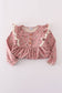 Floral corduroy lace ruffle pants set