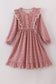 Floral corduroy lace ruffle mom dress