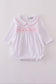 Pink bow smocked bubble