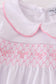Pink bow smocked bubble