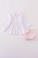 Pink bow smocked bloomer set
