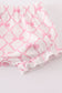 Pink bow smocked bloomer set