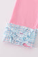Blue farm embroidery gingham ruffle pants set