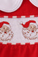 Red santa claus smocked stripe pants set