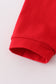 Red santa claus smocked stripe pants set
