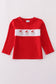 Red santa claus smocked top