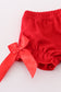 Green holly floral smocked bow bloomer set