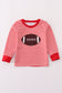 Red football applique top