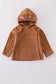 Brown bow fleece velcro hoodie