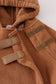 Brown bow fleece velcro hoodie