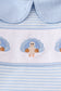 Blue turkey embroidery stripe pants set