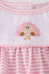 Pink turkey embroidery stripe ruffle pants set
