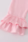 Pink turkey embroidery stripe ruffle pants set