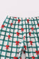 Green bow plaid ruffle pajamas set