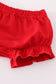 Red santa claus smocked bloomer set