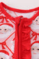 Red santa claus print bamboo pajamas ruffle romper