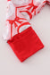 Red santa claus print bamboo pajamas ruffle romper