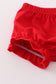 Red santa claus embroidery plaid bloomer set