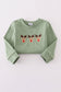 Green reindeer embroidery pants set