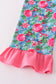 Blue christmas tree smocked ruffle jumpsuit set