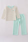 Khaki stripe pants set