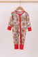 Santa milk biscuits bamboo pajamas zipper romper