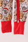 Santa milk biscuits bamboo pajamas zipper romper