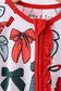 Red bow bamboo pajamas zipper romper