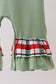 Green christmas reindeer applique ruffle romper