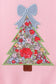 Pink christmas tree applique ruffle romper