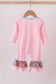 Pink christmas tree applique ruffle romper