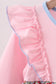 Pink christmas tree applique ruffle dress