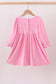 Pink nutcracker embroidery velvet dress
