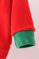 Red nutcracker embroidery velvet pullover