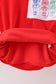 Red nutcracker embroidery velvet pullover