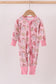 Pink christmas tree bamboo zipper romper