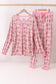 Pink christmas tree bamboo mom pajamas pants set