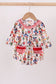 Red nutcracker print ruffle buble