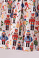 Red nutcracker print pants set