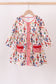 Red nutcracker print dress