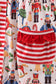 Red nutcracker print dress